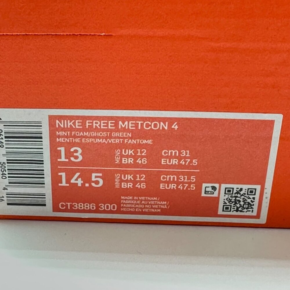 Men's Nike Free Metcon 4 Training Shoes Mint Foam CT3886-300 Size 13 - Picture 11 of 11